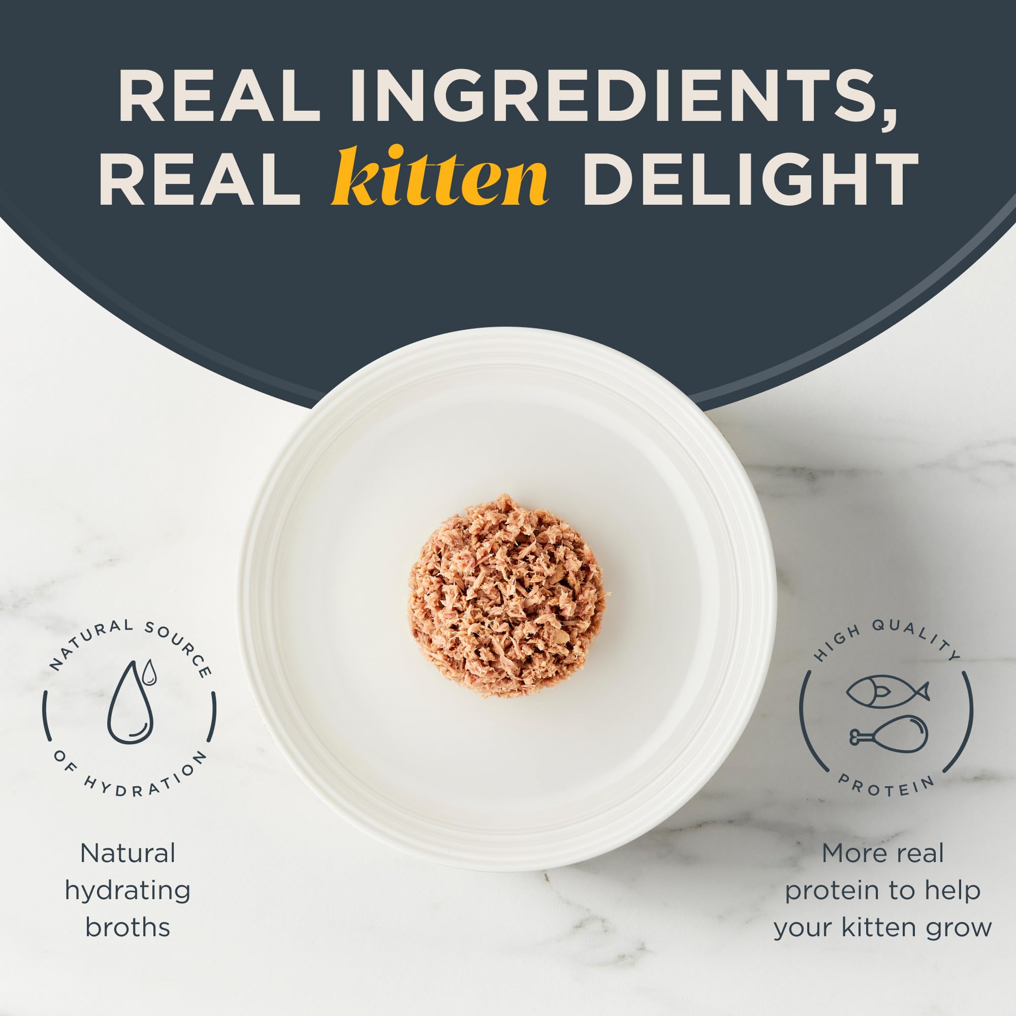 Reveal Natural Grain-Free Wet Kitten Food in Broth - Limited Ingredient Tuna Fillet Canned Cat Food with No Artificial Additives (8 x 2.47 oz Cans) - High Protein Kitten Meal for Sensitive Stomach & Healthy Growth