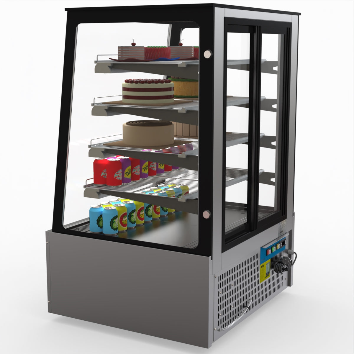 Bonvue Deluxe Chilled Display Cabinet SLP830C - Commercial Refrigerated Showcase for Restaurants, Bakeries & Cafes - Perfect for Displaying Cakes, Pastries & Cold Drinks