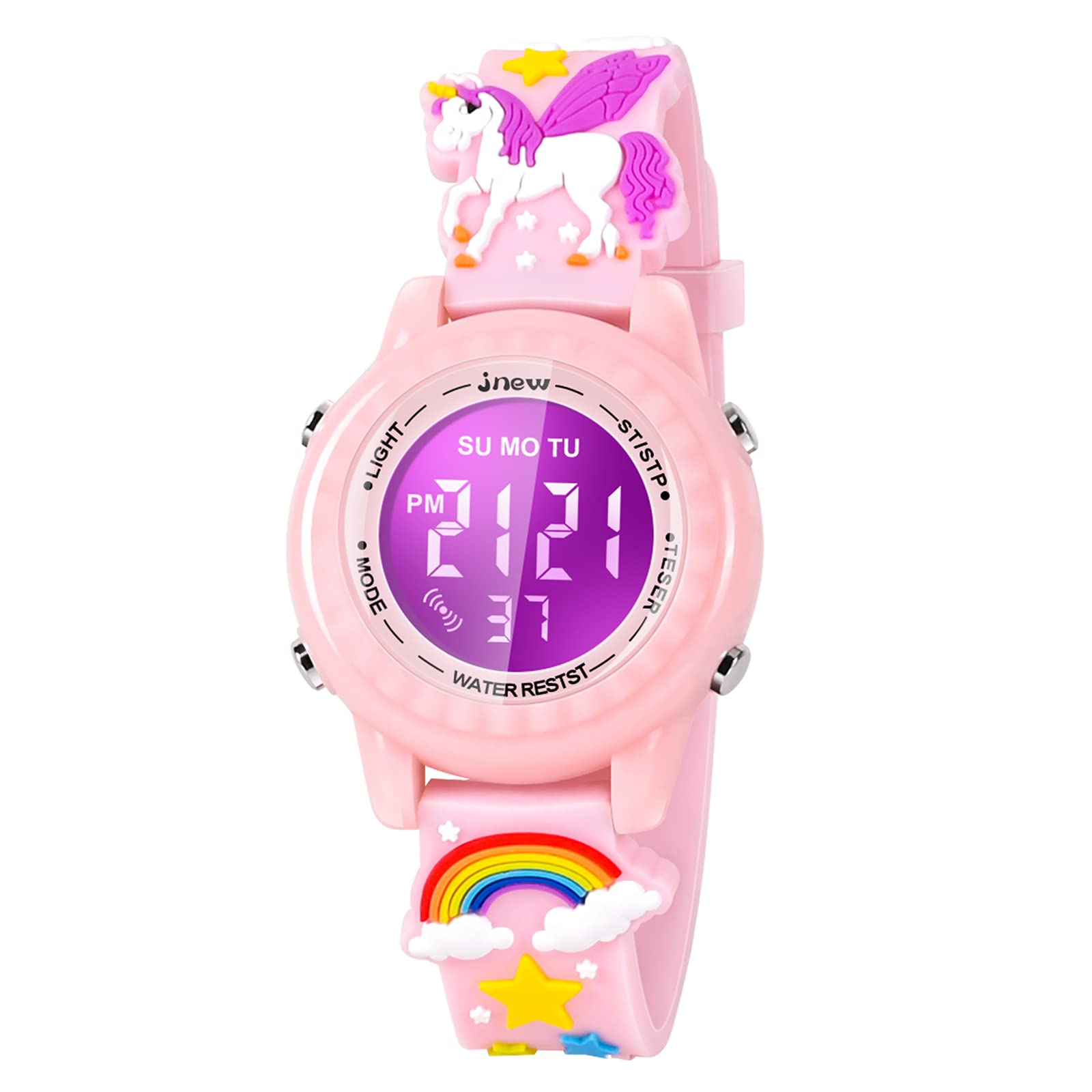 **3D Cartoon Waterproof Kids Watches with Alarm - Best Toys & Gifts for Girls Age 3-10 - Perfect for Swimming, Outdoor Play & Birthday Presents**