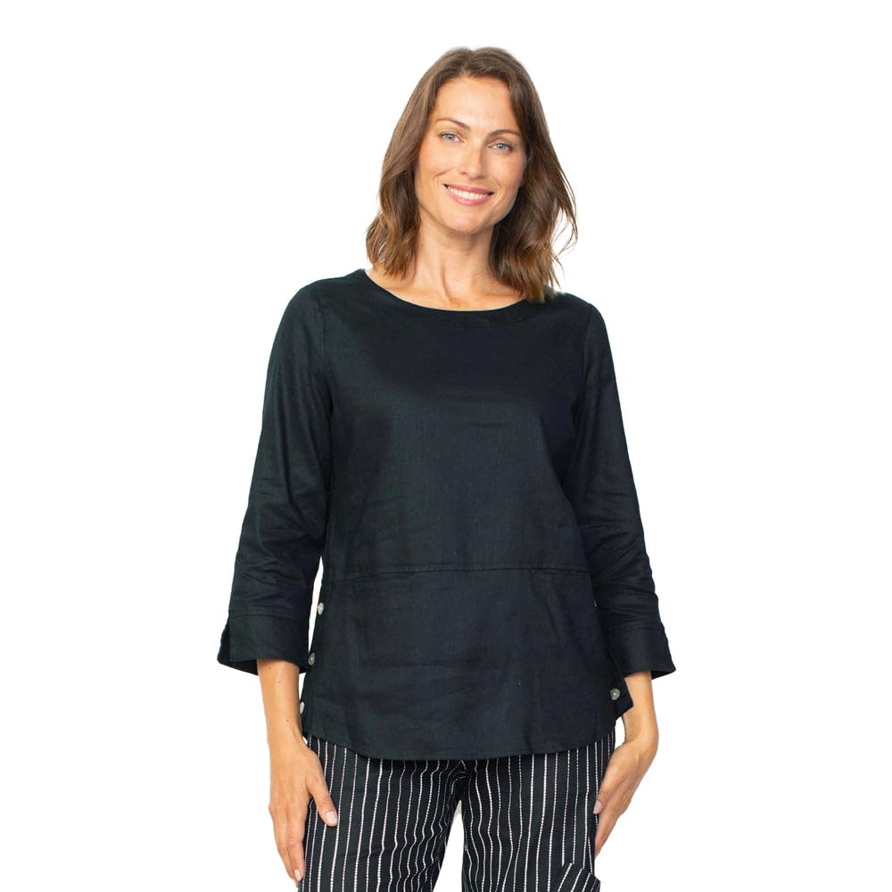 Breathable Linen Pocket Tunic for Women - Casual Summer Blouse with Pockets | Perfect for Beach, Travel & Everyday Wear