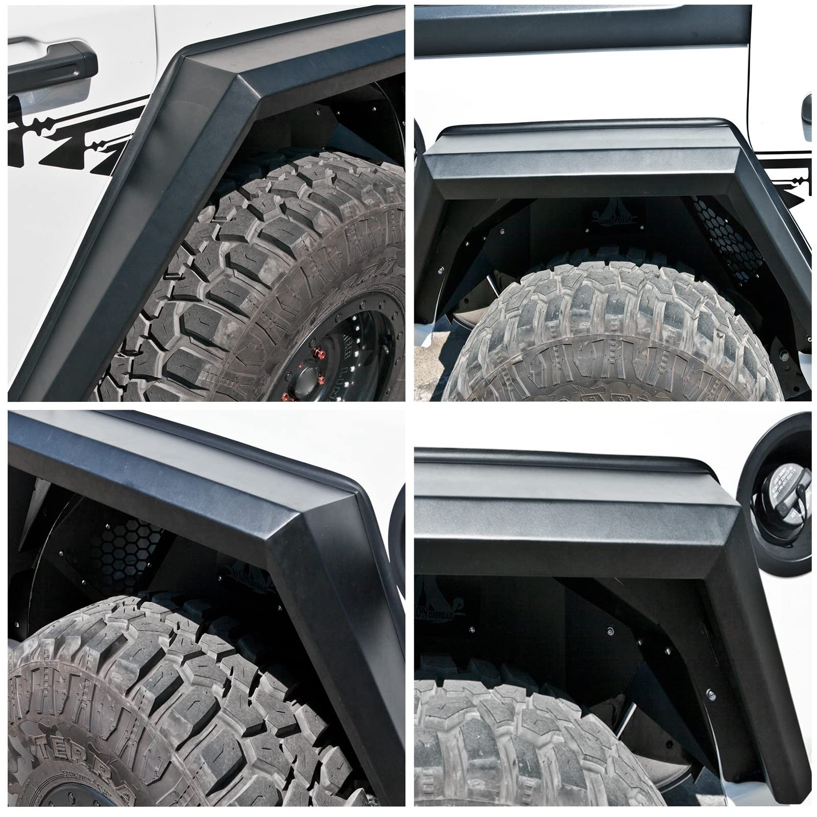 NIXON OFFROAD Rear Fender Flares for Jeep Wrangler JL (2018-2025) - Heavy Duty Black Matte Finish, Perfect for Off-Roading & Adventure Enthusiasts