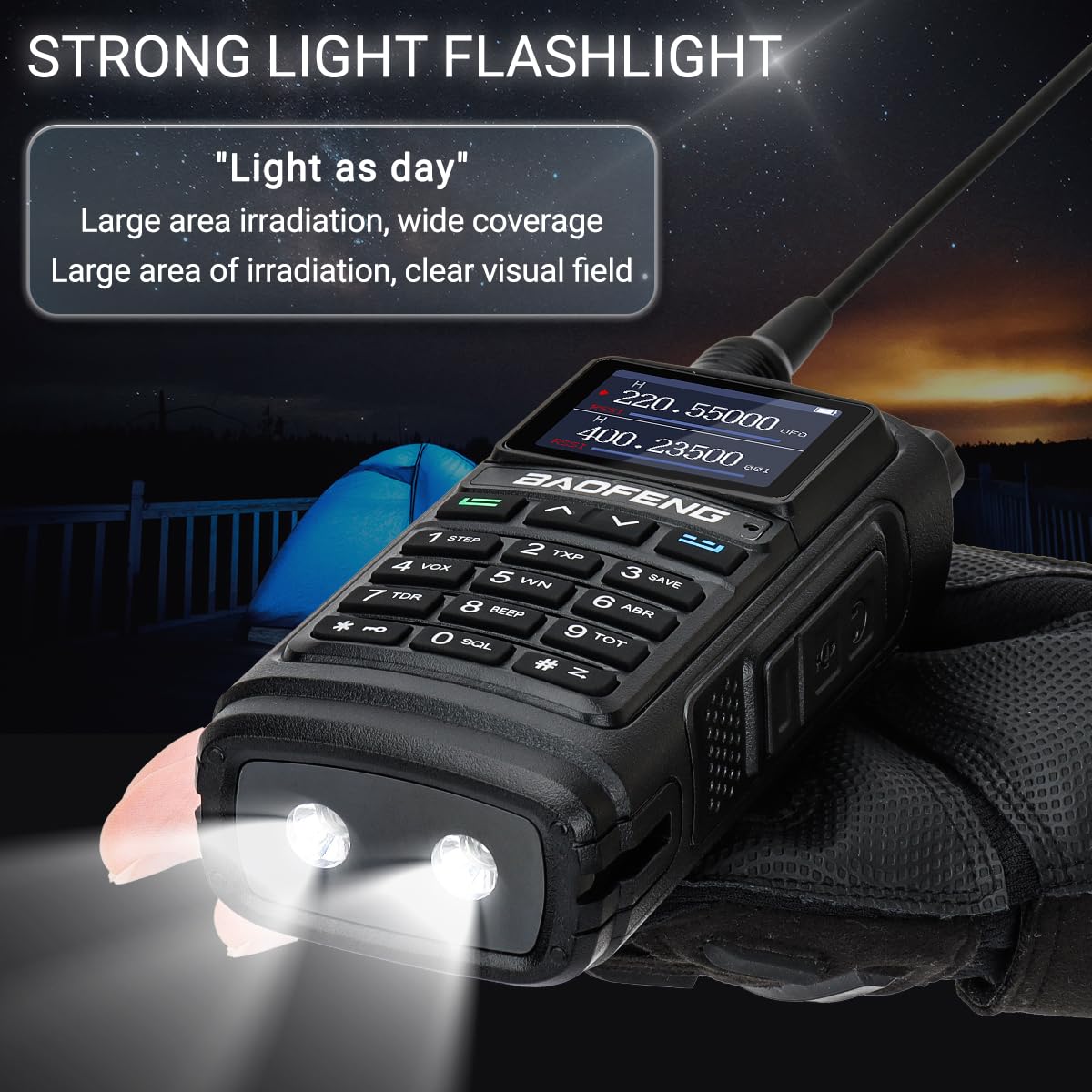 Baofeng UV-17R Pro Long Range Two Way Radio Walkie Talkie - 999 Channels, USB Charger, VOX, Earpiece & Flashlight - Perfect for Outdoor Adventures, Hiking, Camping and Emergency Communication
