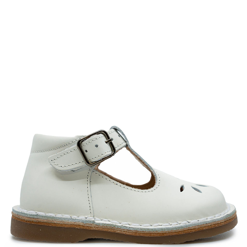 Blublonc White Perforated T-Strap Baby Shoes - Breathable Comfort for Crawling & First Steps | Perfect for Newborns, Infants & Toddlers