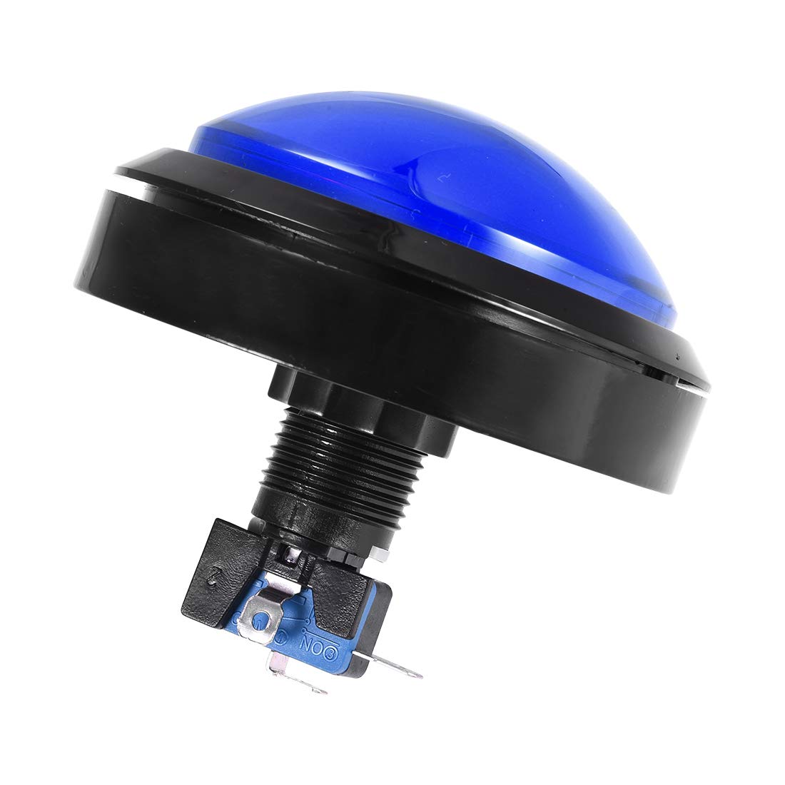 uxcell 98mm Round 12V LED Illuminated Arcade Push Button Switch with Micro Switch - Blue (1pc) for Video Games, DIY Arcade Cabinet & Home Gaming Setup
