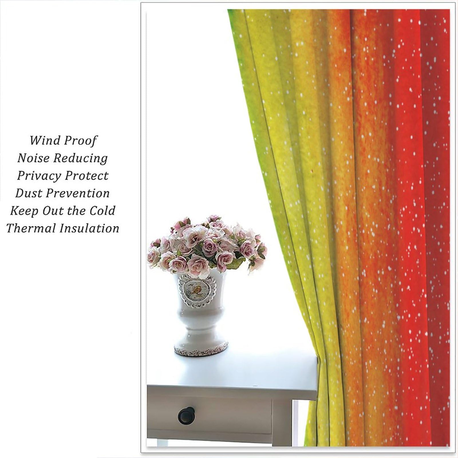 Vibrant Striped Kitchen Curtains Set - Rainbow Window Drapes & Valances - Modern Abstract Art Design - 55x63 Inch - Perfect for Farmhouse, Apartment & Cozy Kitchen Decor