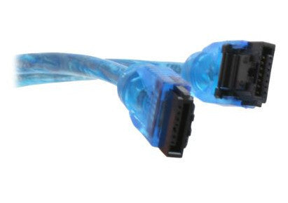 OKGear 18 Inch UV Blue Premium SATA III Round Cable 6GB/s Straight to Straight with Latch - High-Speed Data Transfer for PC, Laptop, and SSD Upgrades