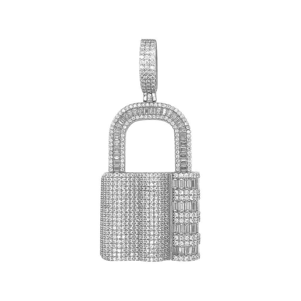 925 Sterling Silver VVS Moissanite 5.33 Carat Cluster Lock Pendant Necklace for Women - Elegant Jewelry Gift for Anniversary, Birthday & Special Occasions
