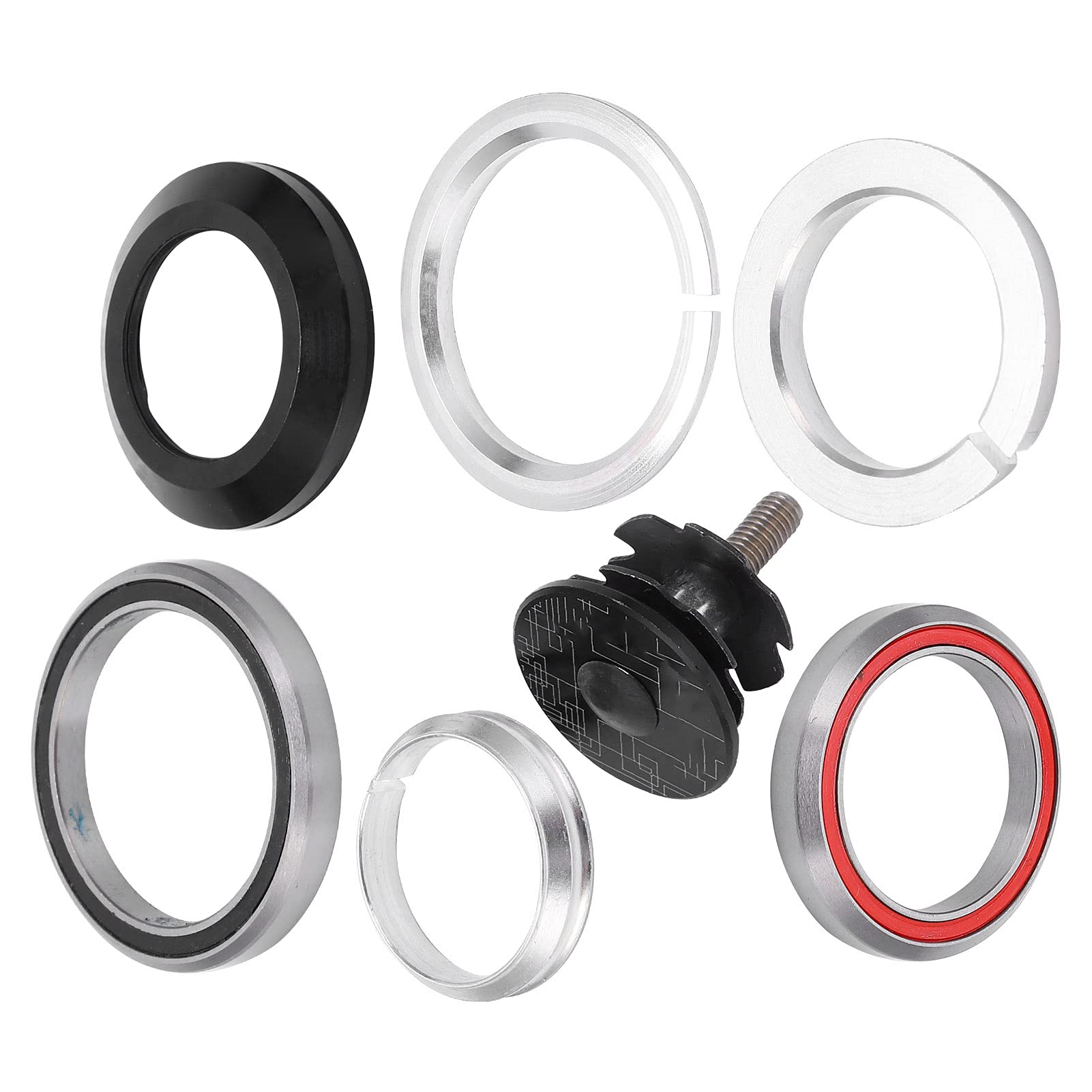 Keenso 41.8-52mm M4/M5 Mountain Bike Headset Bearings - Straight Tapered Tube Replacement Parts for Road & MTB Bicycles | Durable Cycling Components for Smooth Steering & Shock Absorption