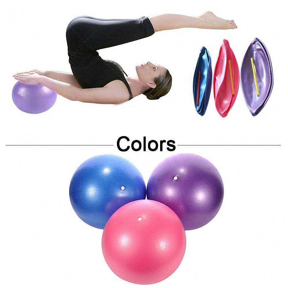 3 Pack Anti-Burst Mini Exercise Balls (9-10 Inch) with Air Pump - Non-Slip Yoga, Pilates, Stability & Balance Training Balls for Home Gym, Physical Therapy & Barre Workouts - Perfect for Core Strengthening & Rehabilitation Exercises