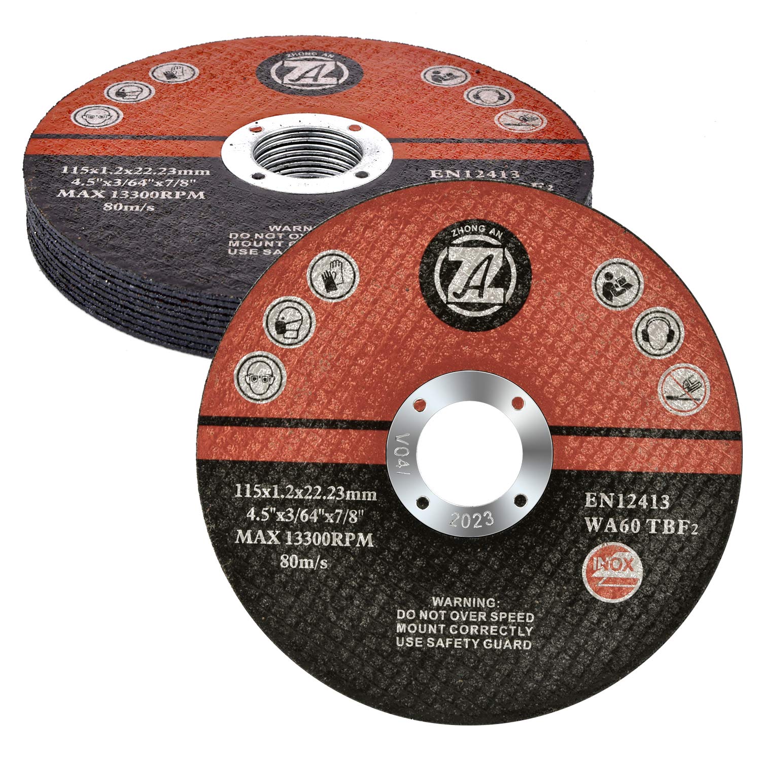 4.5 Inch Angle Grinder Wheels - 10 Pack Cutting, Grinding & Sanding Discs for Metal, Wood & Concrete - Durable Flap Discs for DIY & Professional Use