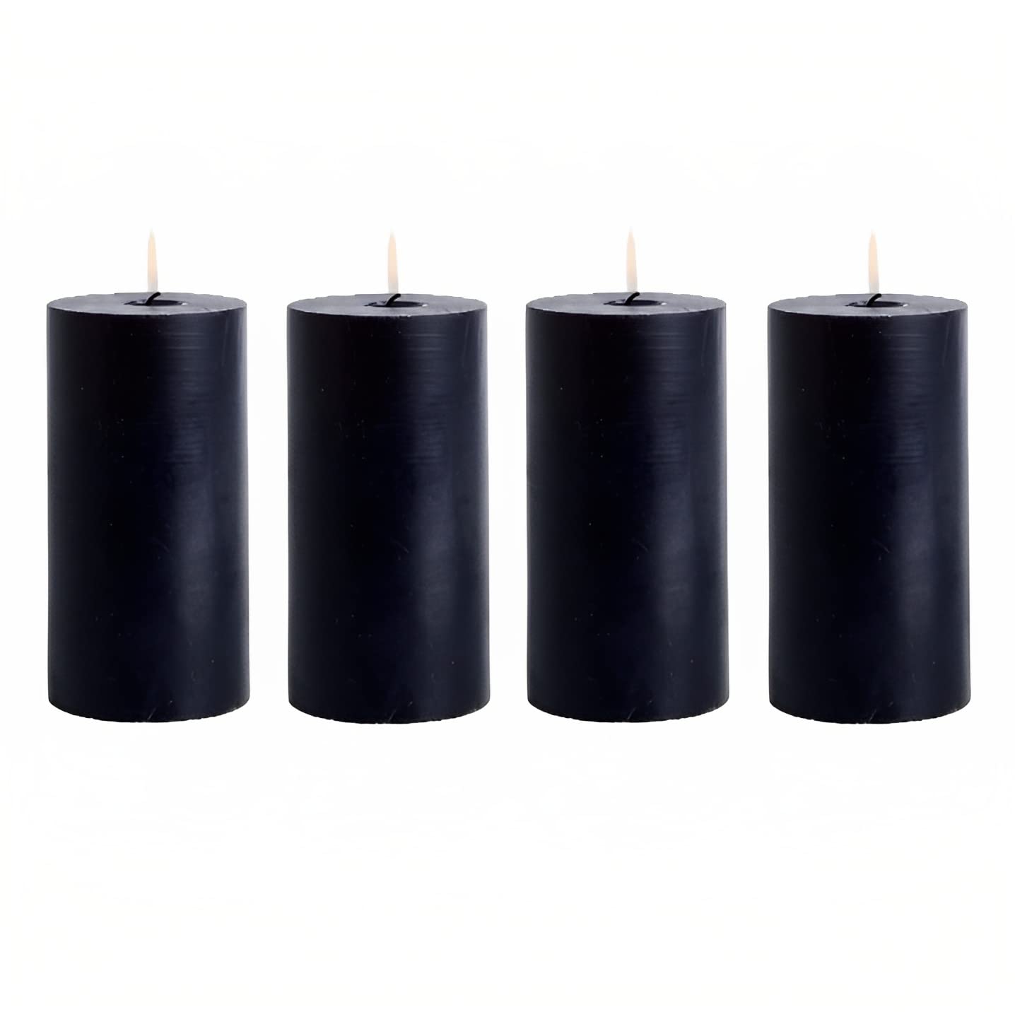 Set of 4 Black Pillar Candles - 3