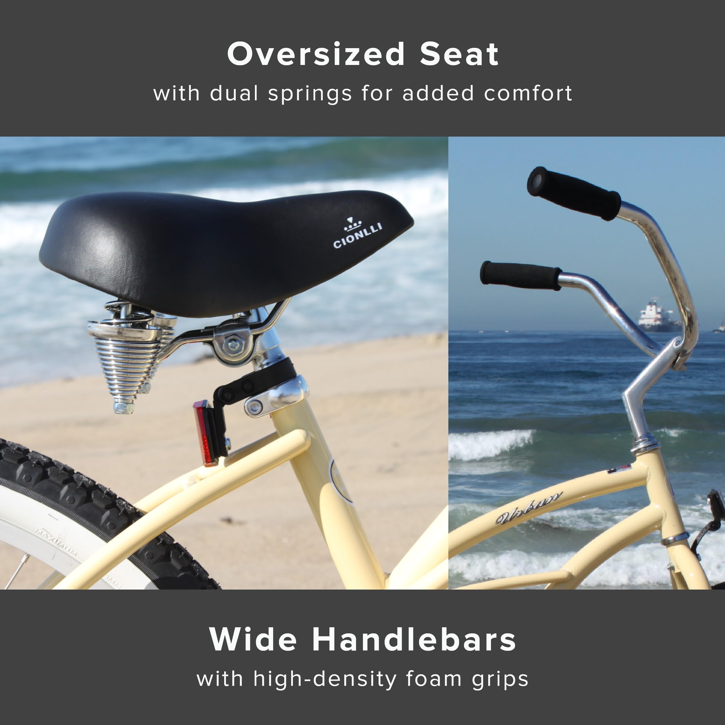 Firmstrong Urban Lady Beach Cruiser Bicycle - Women's Comfort Bike with 7 Speeds, Classic Design for Casual Rides & Coastal Adventures - Perfect for Beach Outings, City Commuting & Leisure Cycling