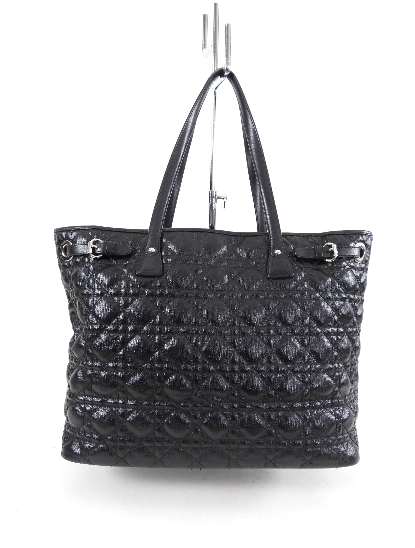 Christian Dior Black Cannage Panarea Leather Tote Bag - Luxury Designer Handbag for Women, Work, Travel & Everyday Use
