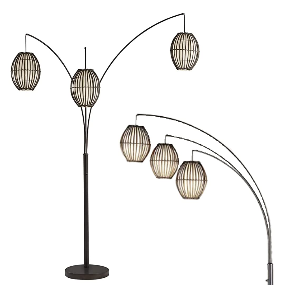 Adesso 4026-26 Maui Arc Floor Lamp - 82 Inch Tall, 3x60W Incandescent or 13W CFL Bulb Compatible, Antique Bronze Finish - Perfect for Living Room, Bedroom or Office Lighting