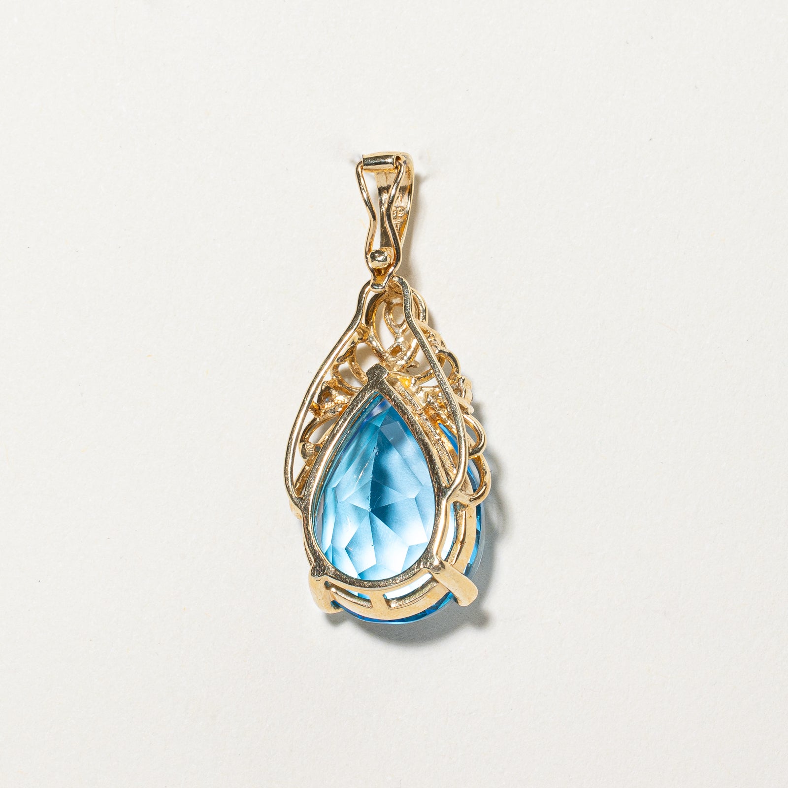 Exquisite 6.85ct Topaz & 0.045ct Diamond Pendant Necklace - Elegant Blue Gemstone Jewelry for Women - Perfect for Weddings, Anniversaries & Special Occasions