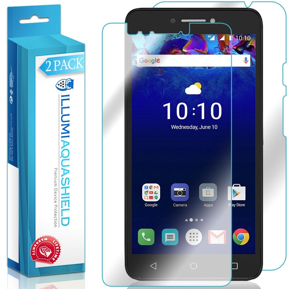 Alcatel PIXI 4 6-inch Screen Protector (2-Pack) - ILLUMI AquaShield HD Clear TPU Film, Bubble-Free Front & Back Protection for Daily Use & Outdoor Activities