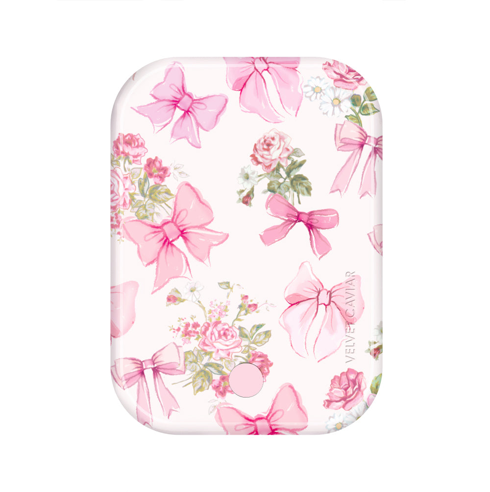 Posie Pink Bow MagSafe Battery Pack - Portable Wireless Charger for iPhone 12/13/14/15 Pro Max - Perfect for Travel, Work & Daily Commute