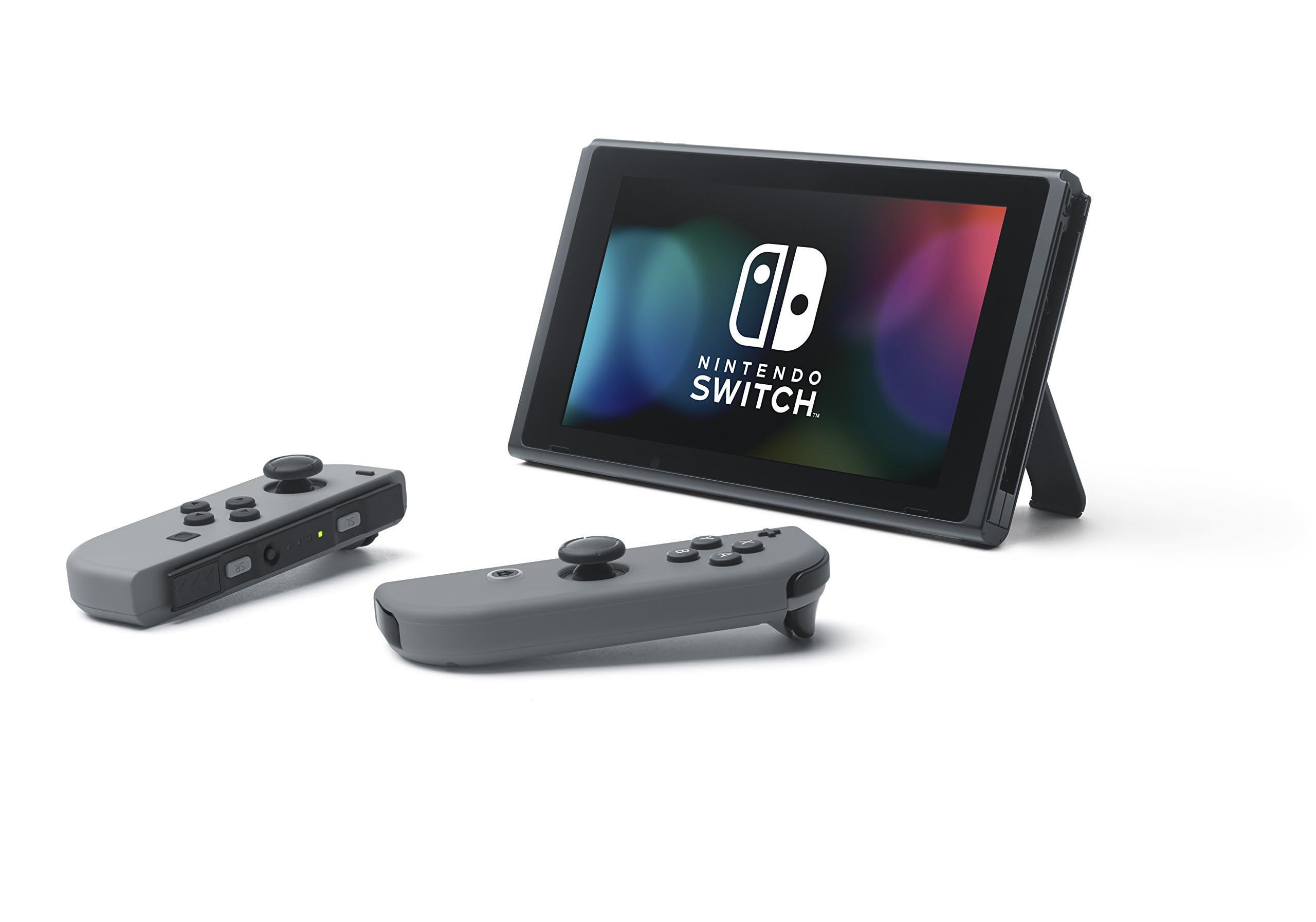 Nintendo Switch Console with Gray Joy-Con Controllers (HAC-001-01) - Portable Gaming System for Home & Travel Entertainment