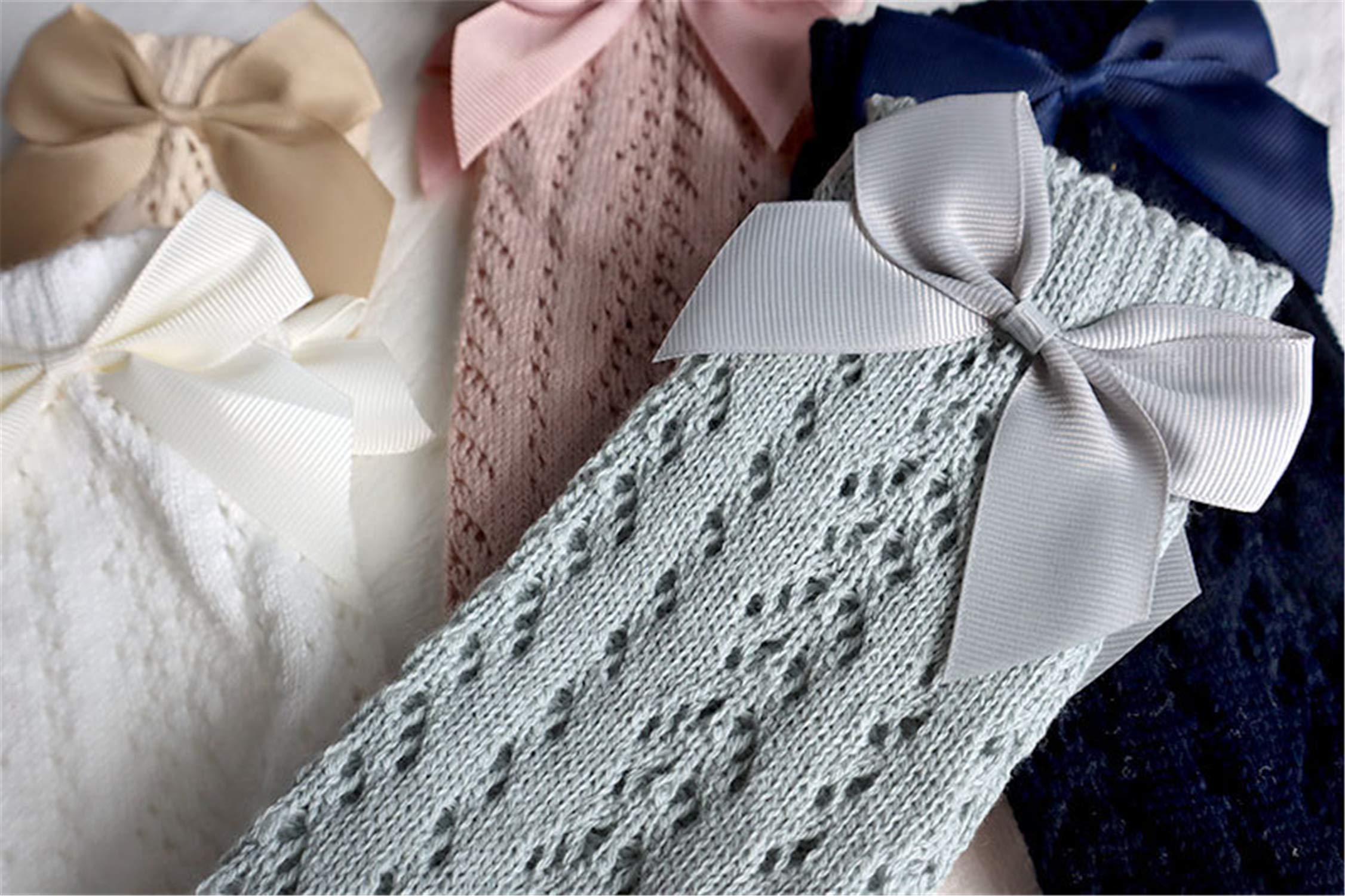 **Baby Girl Knee-High Socks with Bows – Soft Toddler & Infant Stockings – Princess Frilly Socks for Newborns – Perfect for Dress-Up, Parties & Everyday Wear**