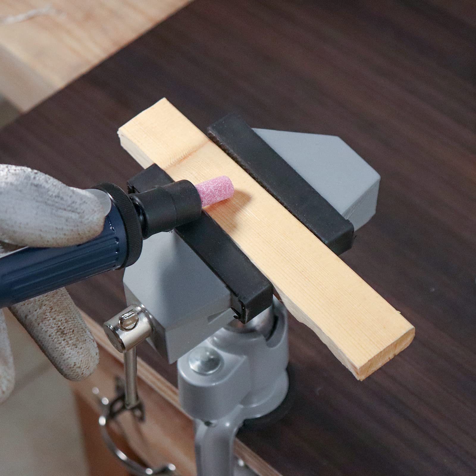 360° Adjustable 36mm-43mm Electric Drill Stand Holder - Heavy Duty Table Bench Clamp Vise for Drills, Grinders & Rotary Tools | Perfect for DIY, Woodworking, Jewelry Making & Hobby Projects