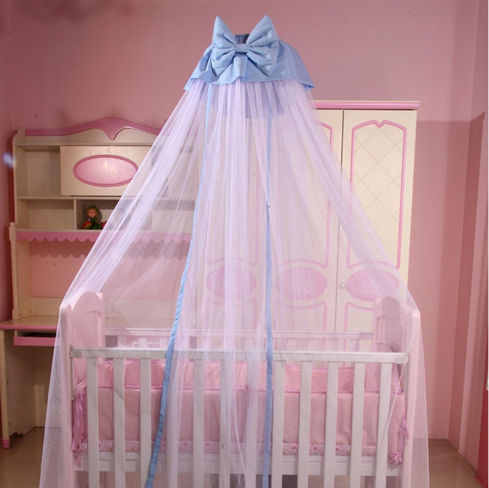 Breathable Crib Netting & Bed Canopy for Kids - Blue Mosquito Net for Baby Cribs & Toddler Beds | Nursery Decor & Bedroom Protection from Insects