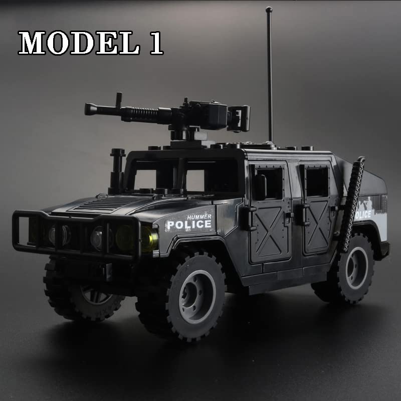 6 Mini Soldiers Military Vehicle Building Blocks Set - 4 in 1 Army Truck Construction Kit, Army Model Car Toys for Kids & Boys | STEM Learning, Birthday Gift, War Game Scenes