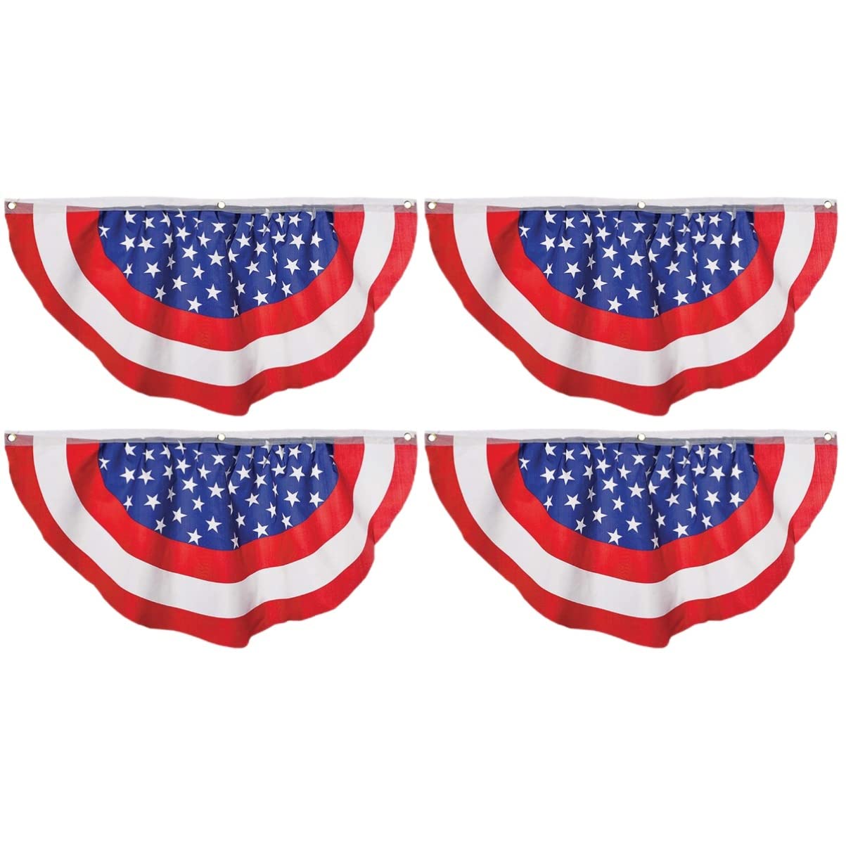 Yardwe 2-Pack Patriotic Pleated Fan Flags - USA Independence Day Decorations, Red White Blue Bunting for 4th of July Party, Outdoor & Indoor Festive Decor