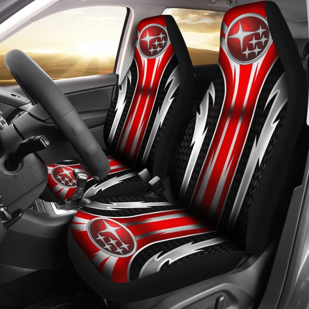 Premium 2-Piece Front Seat Covers for Subaru - Vibrant Red (Part# 144627) | Universal Fit for Impreza, Outback, Forester | Durable Protection for Commuting & Road Trips