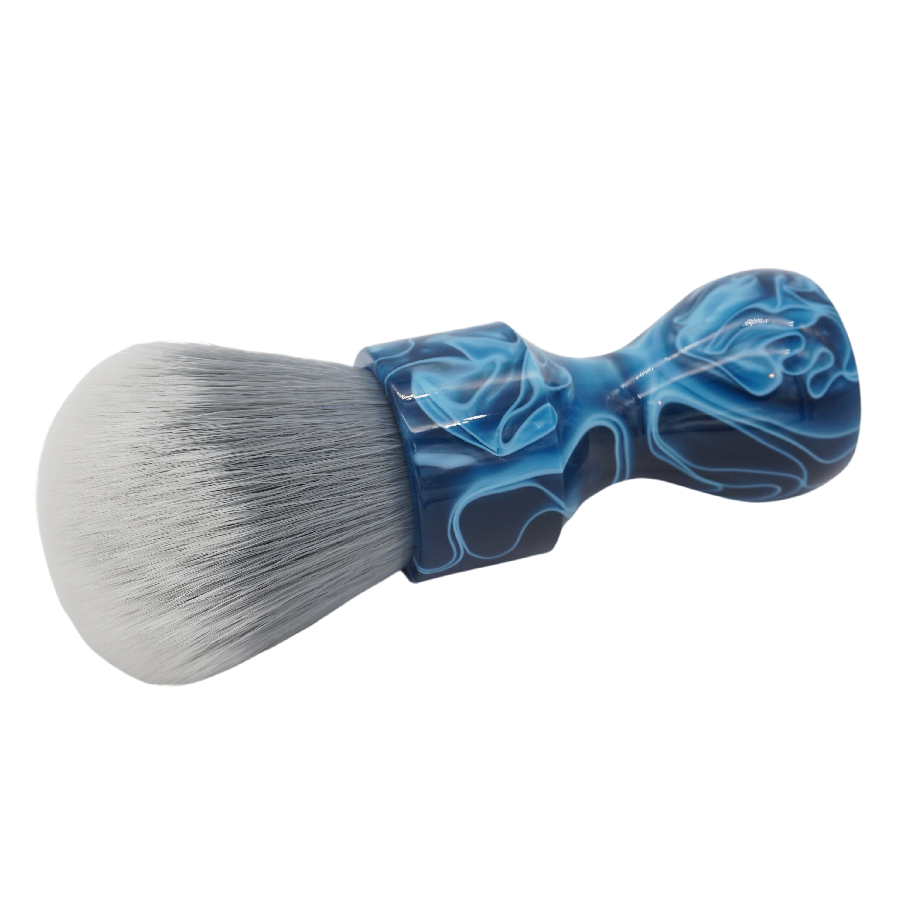 AP Shave Co. 28mm Silksmoke Synthetic Shaving Brush - Premium Blue Shaving Brush for Men - Perfect for Wet Shaving, Beard Grooming & Luxury Skincare Routine