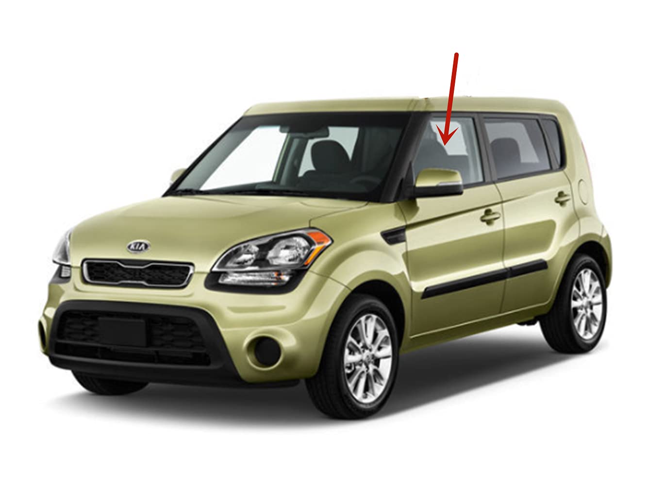 Replacement Driver Side Front Door Window Glass for Kia Soul 2010-2013 Models - Perfect Fit & Easy Installation for Broken or Cracked Car Windows