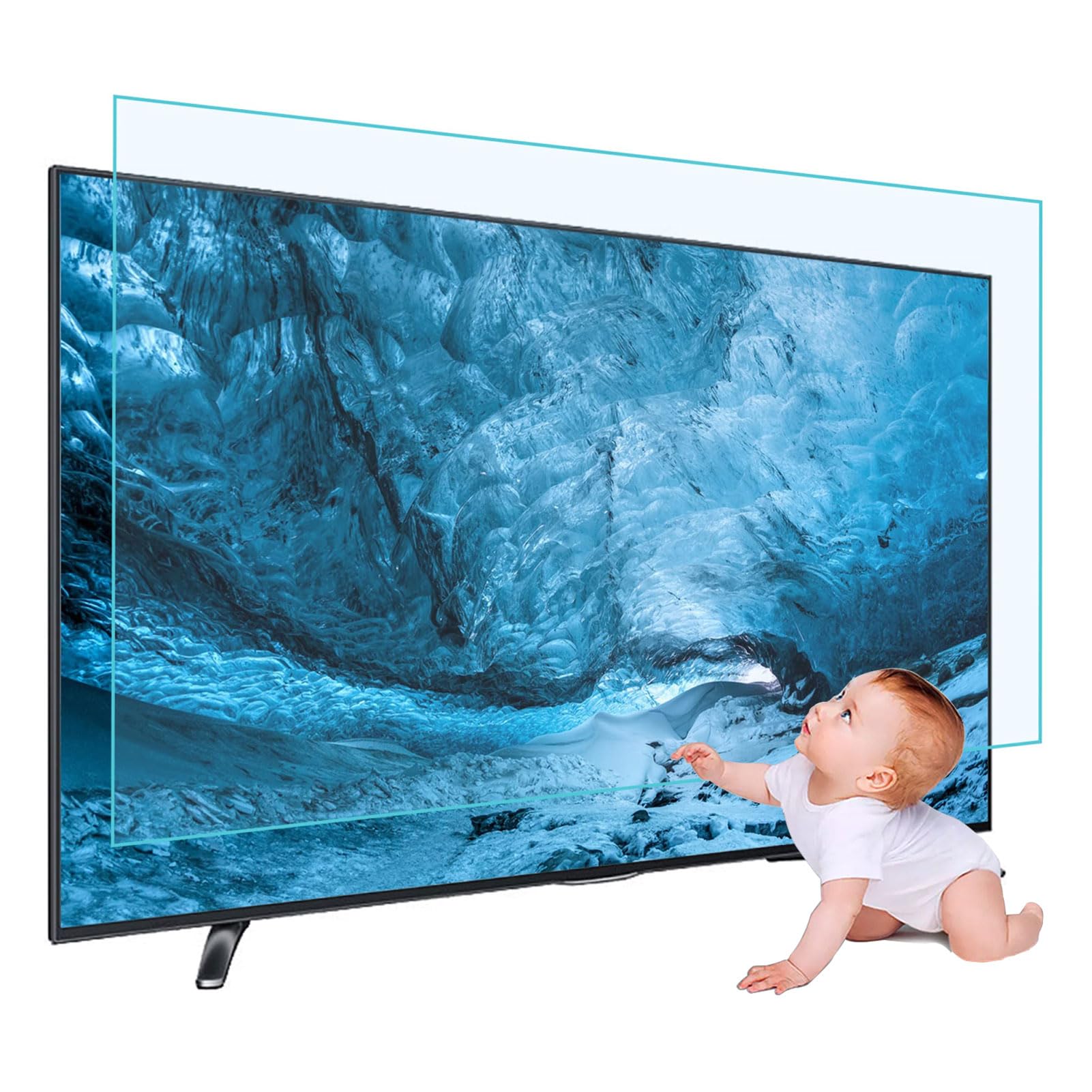 37 Inch Anti Blue Light Screen Protector for 32-37 Inch TV - Blocks Harmful Blue Light, Reduces Glare & Eye Strain for Better Sleep - Perfect for Home Theater & Office Use (819x460mm)