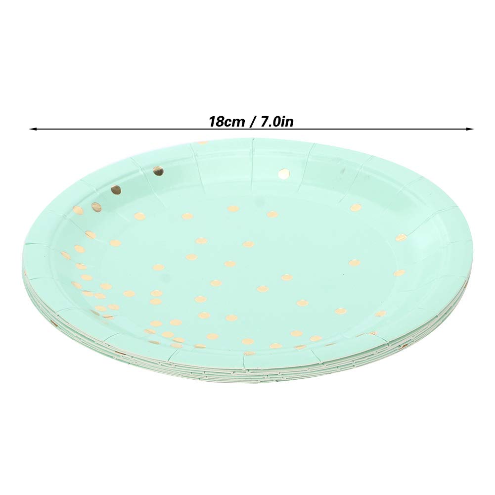 8-Piece Disposable Paper Plate Set - Eco-Friendly Cake Trays & Dessert Platters for BBQ, Birthday, Christmas, Wedding Parties (Mint Green) | Perfect for Outdoor Events, Catering & Holiday Celebrations