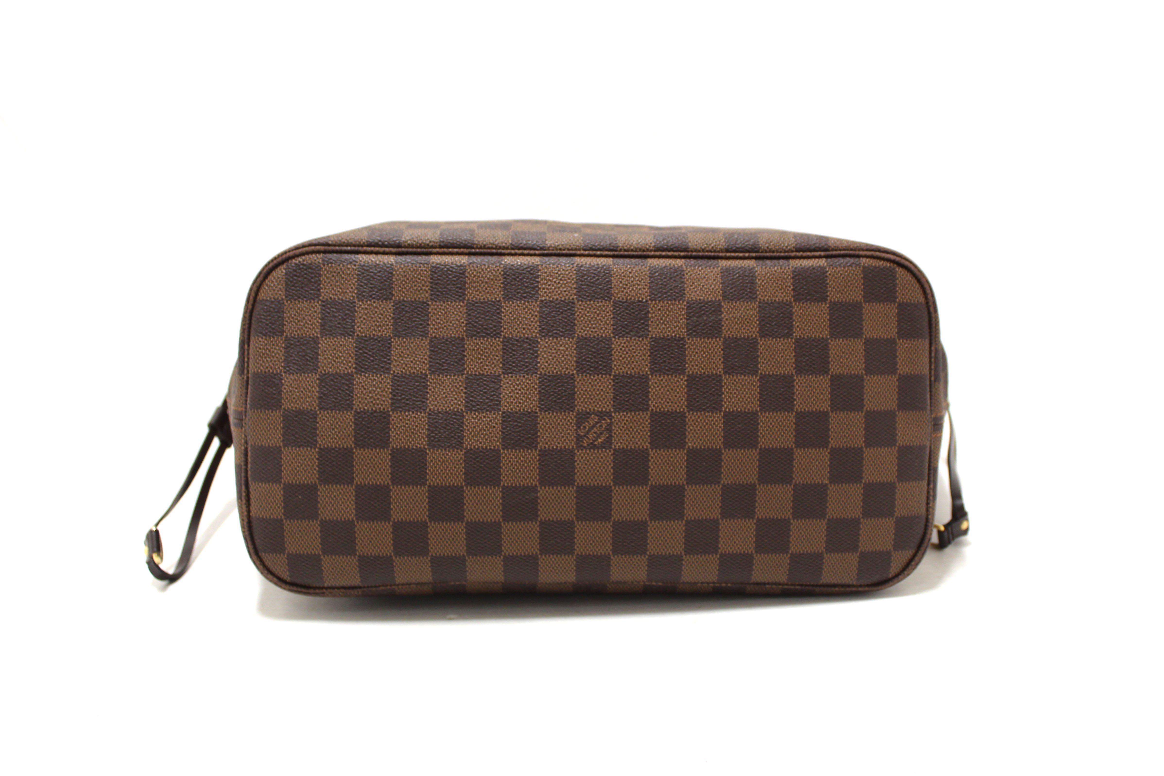 Authentic Louis Vuitton Damier Ebene Canvas Neverfull MM Tote Bag - Luxury Designer Shoulder Bag for Women, Perfect for Work, Travel & Everyday Use