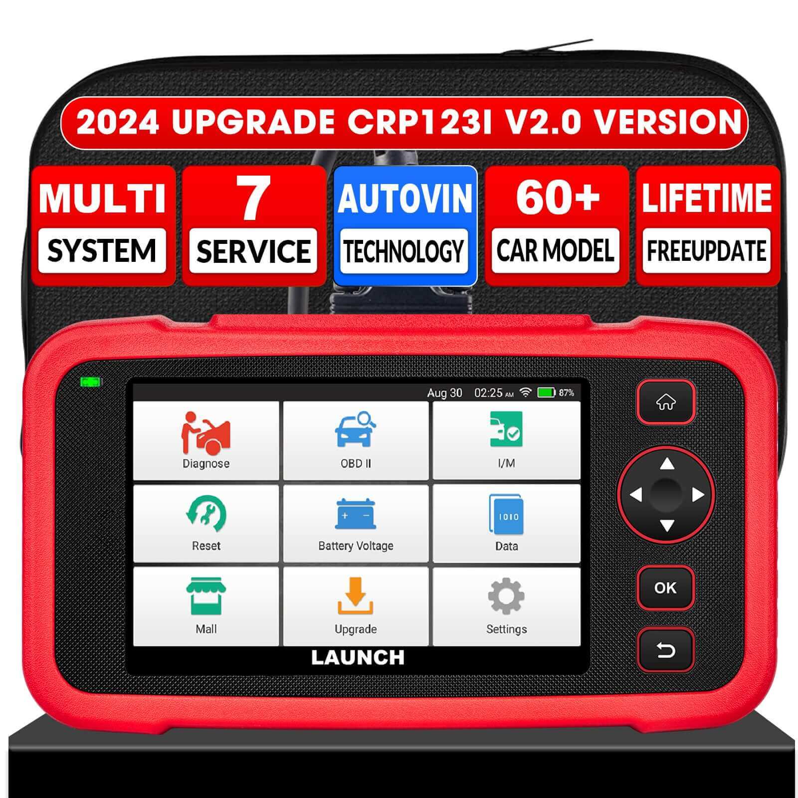 2025 LAUNCH CRP123i V2.0 Elite OBD2 Scanner - Professional Car Diagnostic Tool for Engine, ABS, SRS & Transmission with 7 Reset Functions, Battery Test, FCA SGW | Free Lifetime Updates | Perfect for Mechanics & DIY Auto Repair