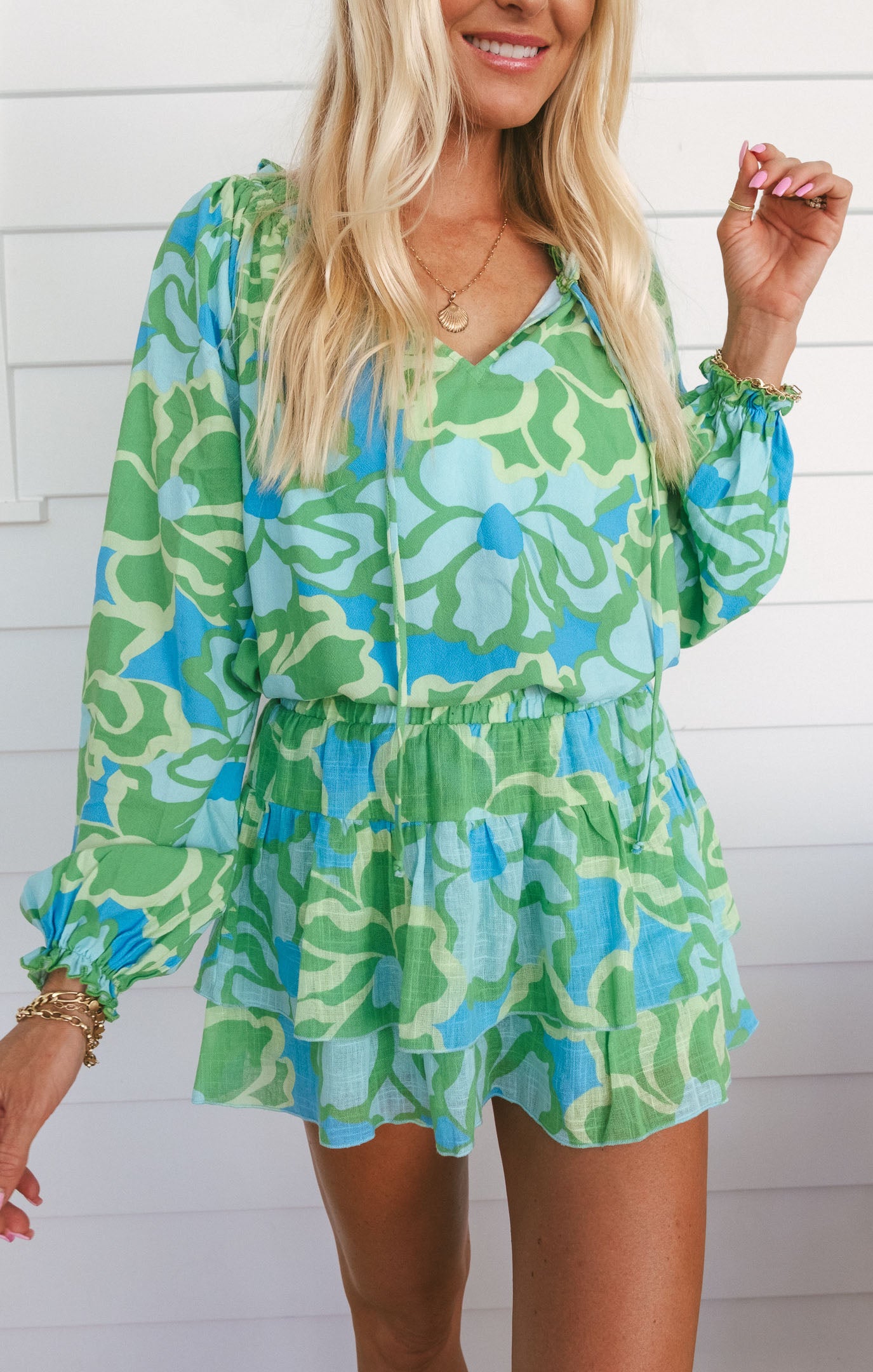 Margo Tunic Women's Floral Print Blouse - Abstract Poppy Design Casual Top for Spring/Summer, Perfect for Office, Date Night & Vacation Outfits