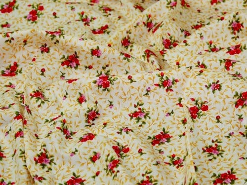 Rose & Hubble Cotton Poplin Fabric - Cream Floral Print - 100% Cotton Fabric by the Yard - Perfect for Quilting, Dressmaking & Home Decor Projects