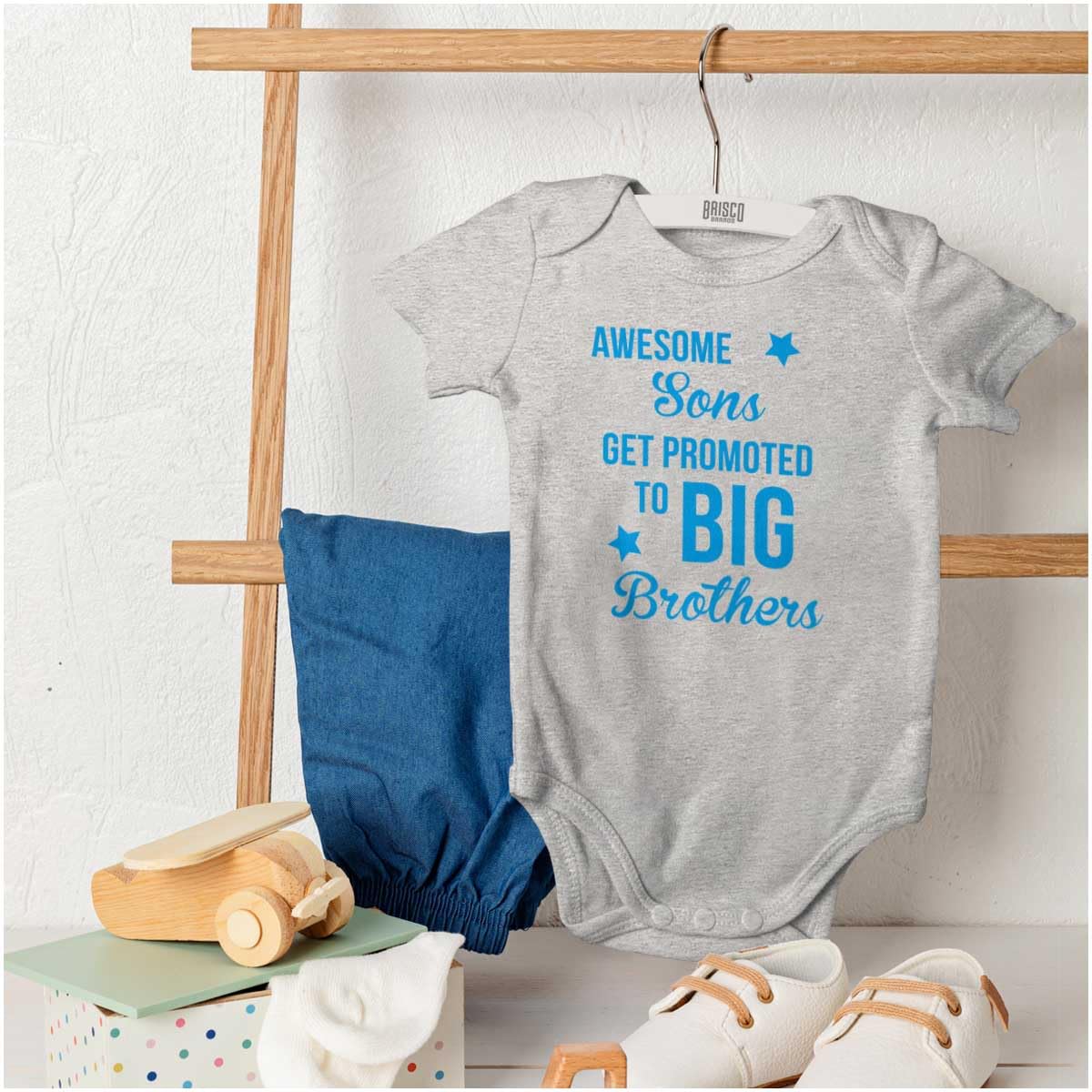 Brisco Brands Baby Bodysuit Jumper for Boys - Soft Cotton Big Brother Announcement Outfit - Perfect for Gender Reveal, Newborn Photos & Sibling Gifts