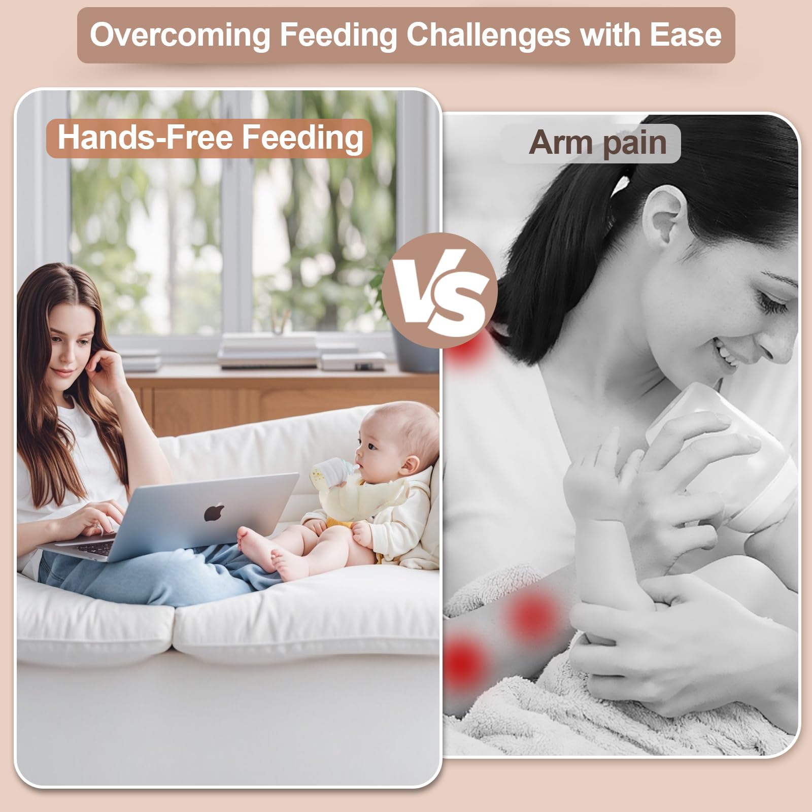 Best Baby Bottle Holder for Hands-Free Feeding - Adjustable Nursing Pillow for Newborns & Twins | Soft Fuzzy Feeder for Self-Feeding | Essential Baby Gift for Home, Travel & Daycare