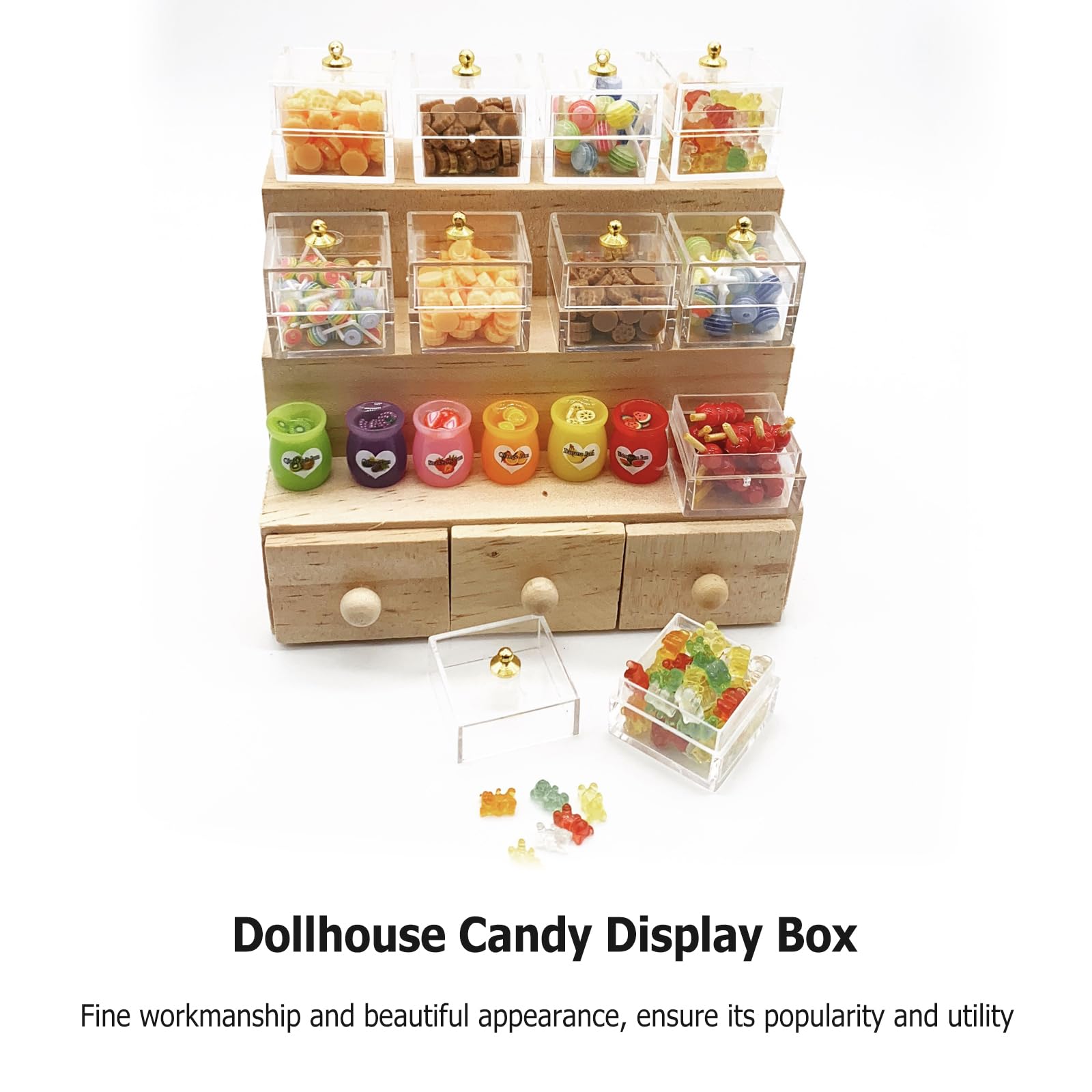 10Pcs Mini Clear Dollhouse Candy Display Boxes with Lids - Small Storage Containers for Jewelry, DIY Crafts & Miniature Organizers - Perfect for Dollhouse Displays, Candy Shops & Craft Projects