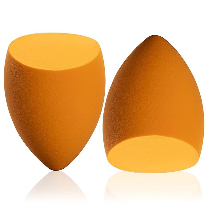 All4U (Pack of 2) Professional Makeup Sponges Set - Large & Small Beauty Blenders, Latex-Free, Washable & Soft Foam Cosmetic Sponges for Flawless Foundation & Concealer Application - Perfect for Daily Makeup & Travel