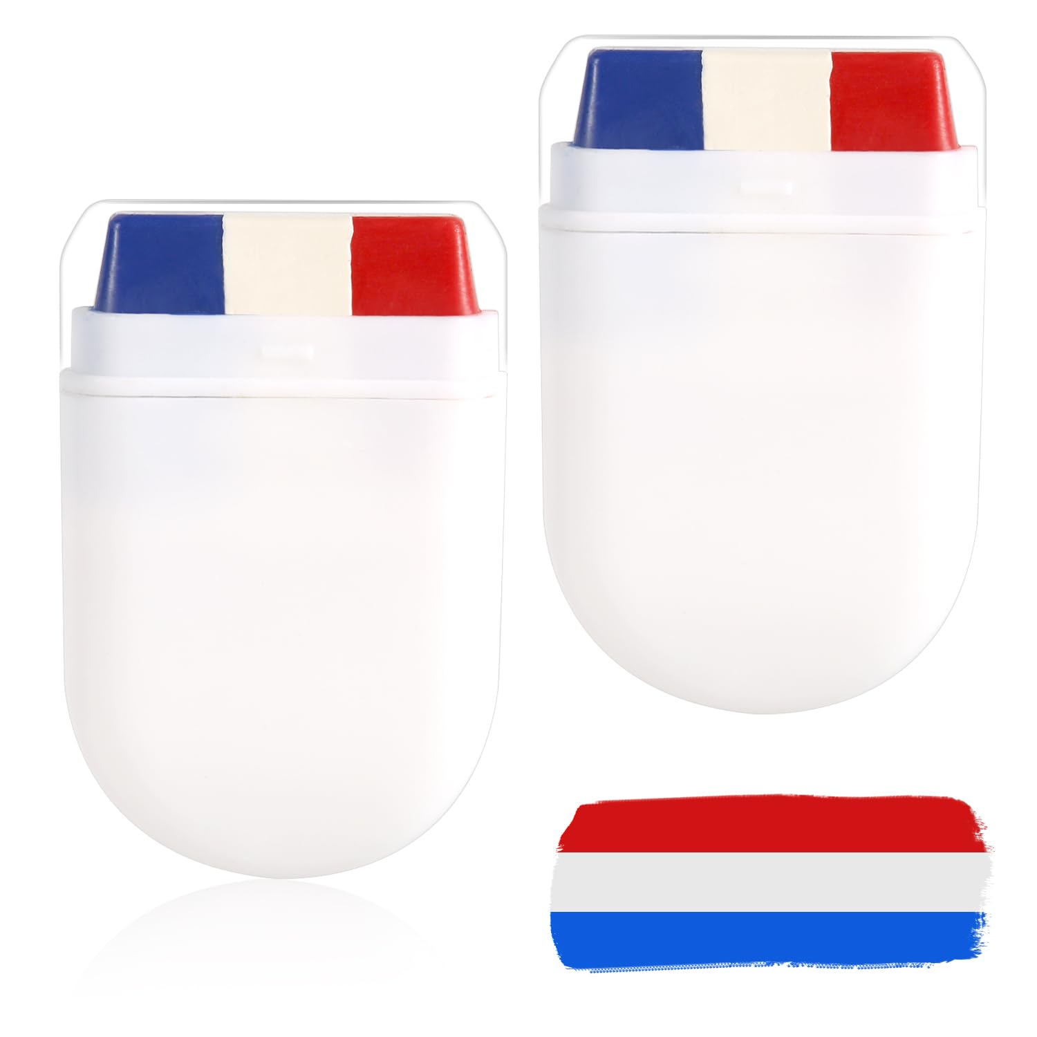 2 Pack Patriotic 4th of July Face Paint Sticks - Red White & Blue USA Flag Design for Softball, Baseball, Sports Events & Independence Day Celebrations - Safe for Men, Women & Kids - Perfect for Team Spirit, Game Days & National Holidays