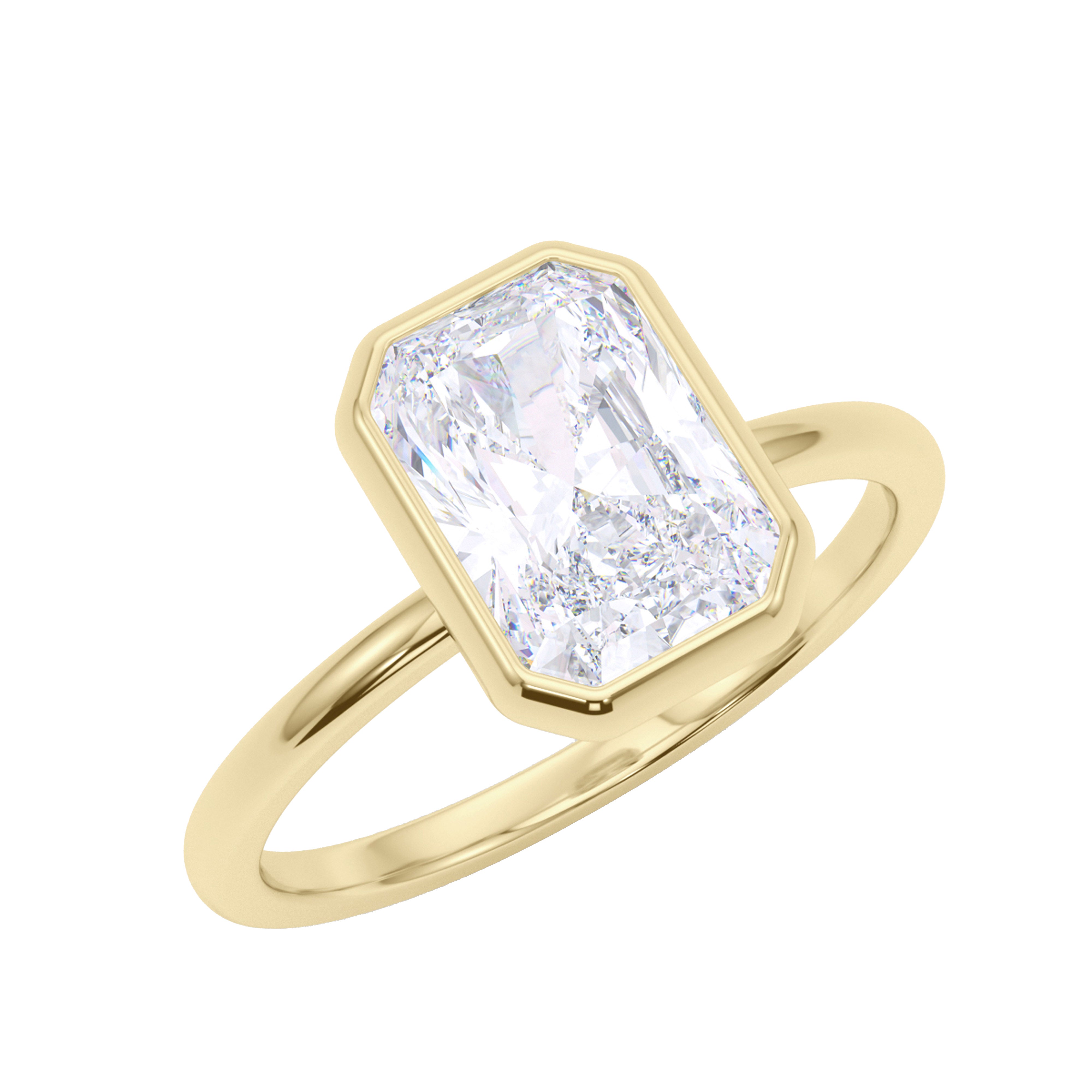 Bezel Radiant Cut Diamond Engagement Ring for Women - Perfect for Proposals, Weddings & Anniversary Gifts