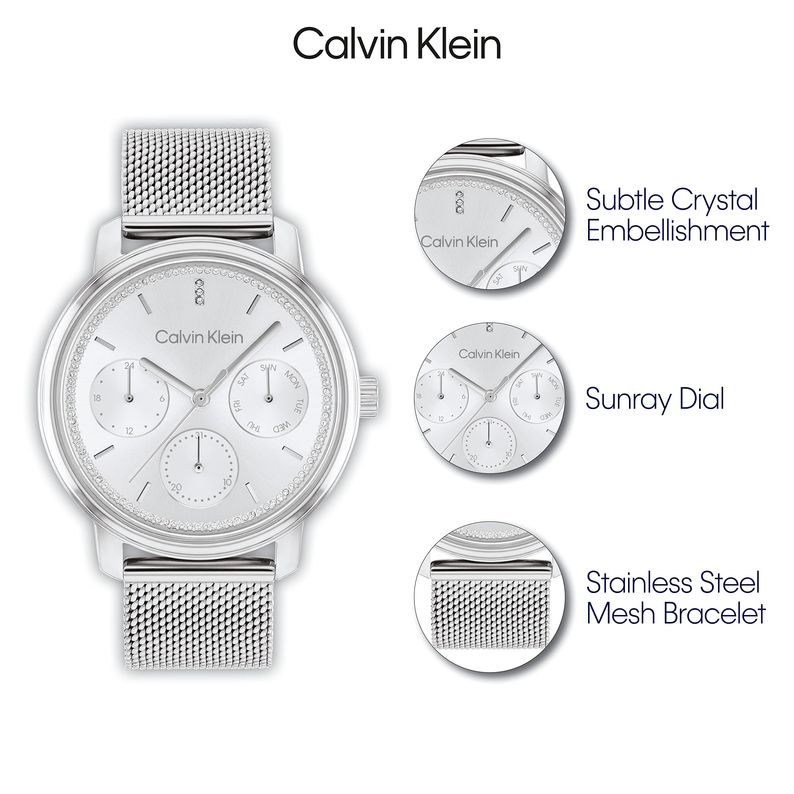 Calvin Klein Women's Watches - Elegant Minimalist Design for Everyday Wear | Perfect for Office, Casual & Special Occasions