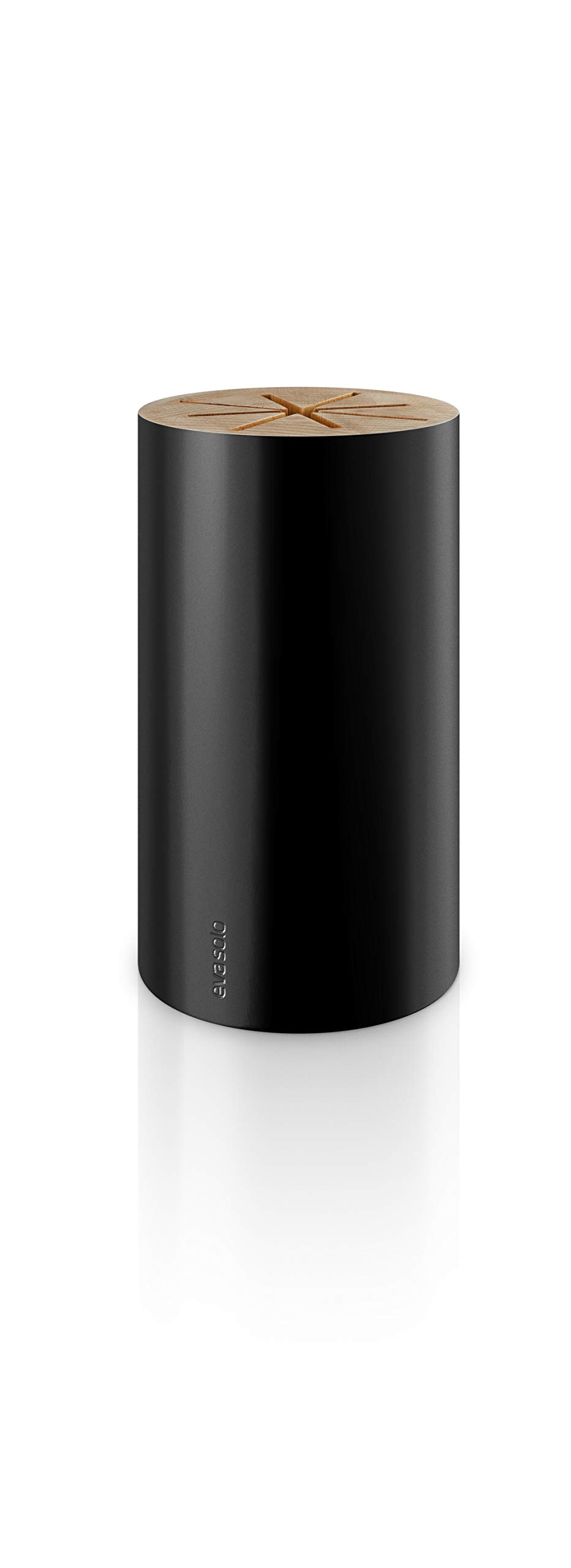 Eva Solo Nordic Kitchen 515295 Knife Block - 8 Knife Storage, 25cm Height, Solid Wood, Black Finish - Perfect for Modern Kitchens & Countertop Organization