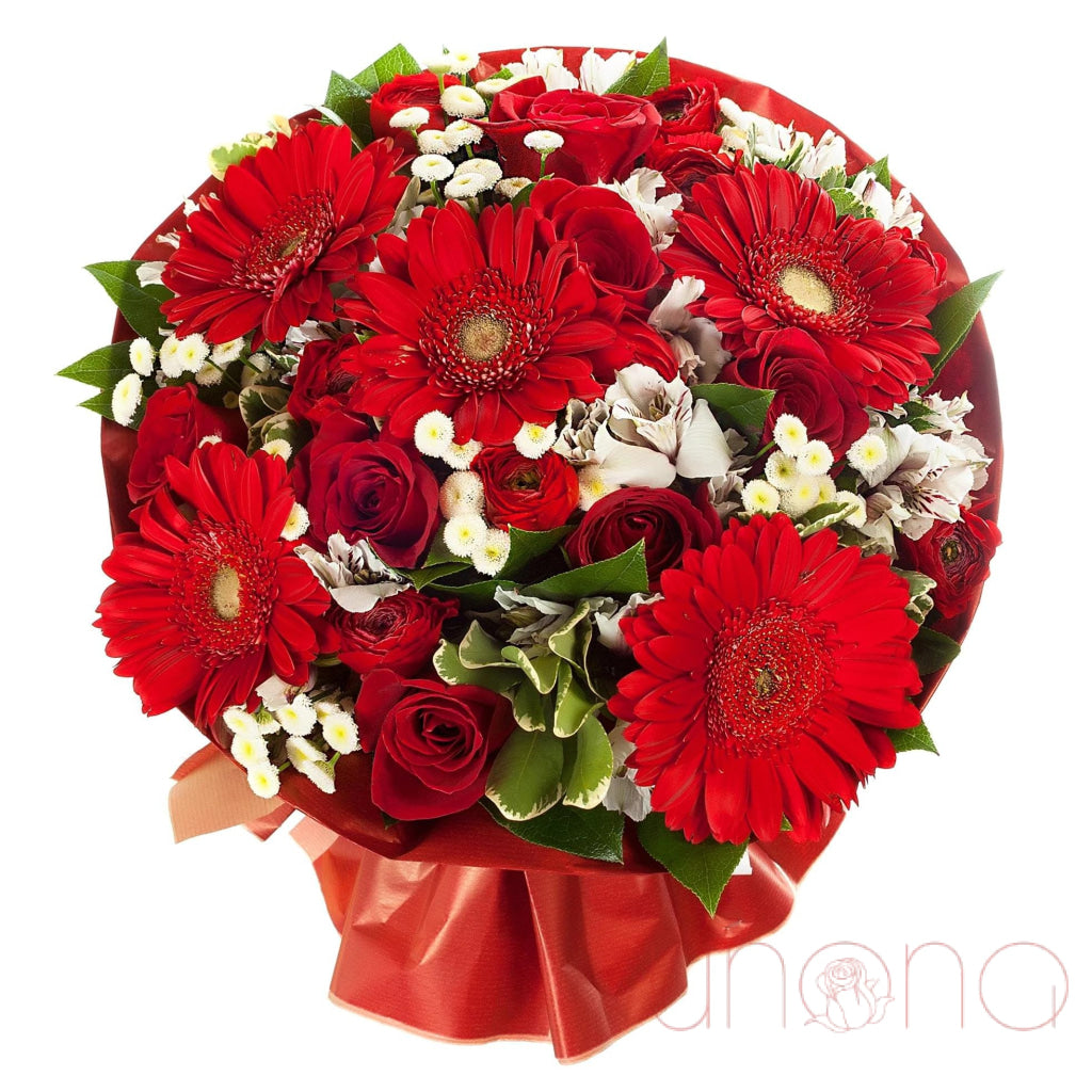 Romantic In Love Sentiments Bouquet - Fresh Flowers for Anniversaries, Weddings & Valentine's Day Gifts