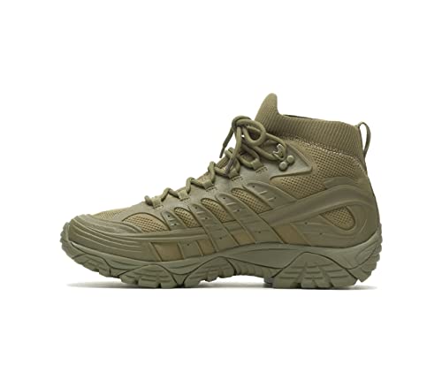 Merrell Men's Moab Velocity Tactical Mid Waterproof Hiking Boots - Slip & Oil Resistant Military Boots for Outdoor Adventures, Hunting & Work Safety