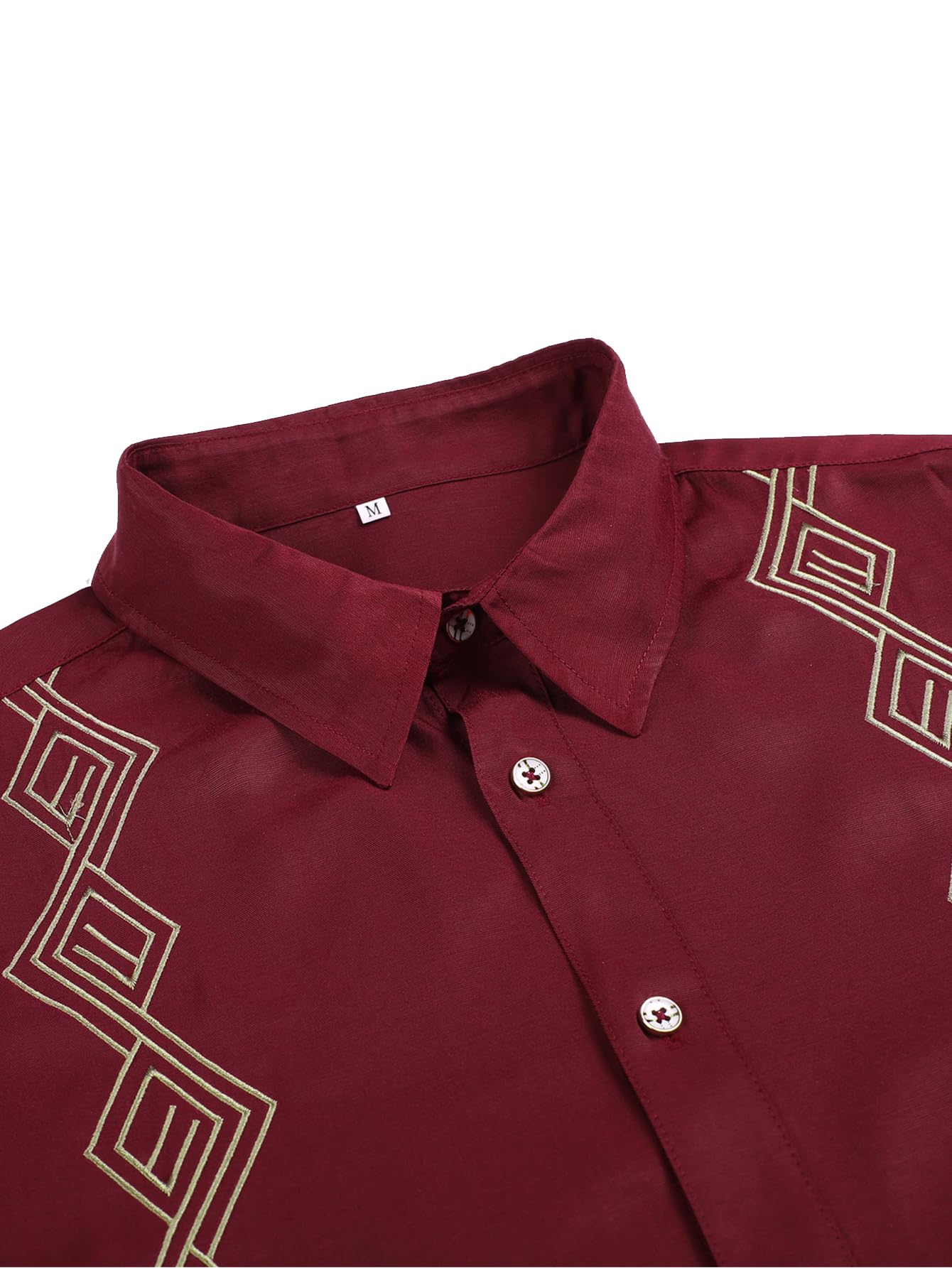 Daupanzees Men's Guayabera Cuban Shirts - Short Sleeve Embroidered Casual Button Down Shirts for Beach, Summer & Vacation Wear - Lightweight Breathable Fabric for Tropical Weather