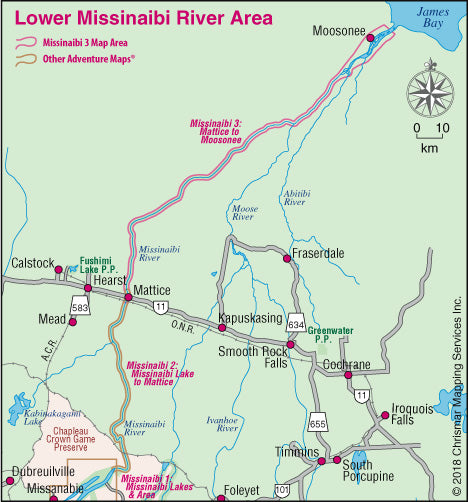 Chrismar Missinaibi Map - Waterproof Topographic Map for Hiking, Camping & Outdoor Adventures | Perfect for Backpacking, Canoeing & Wilderness Exploration