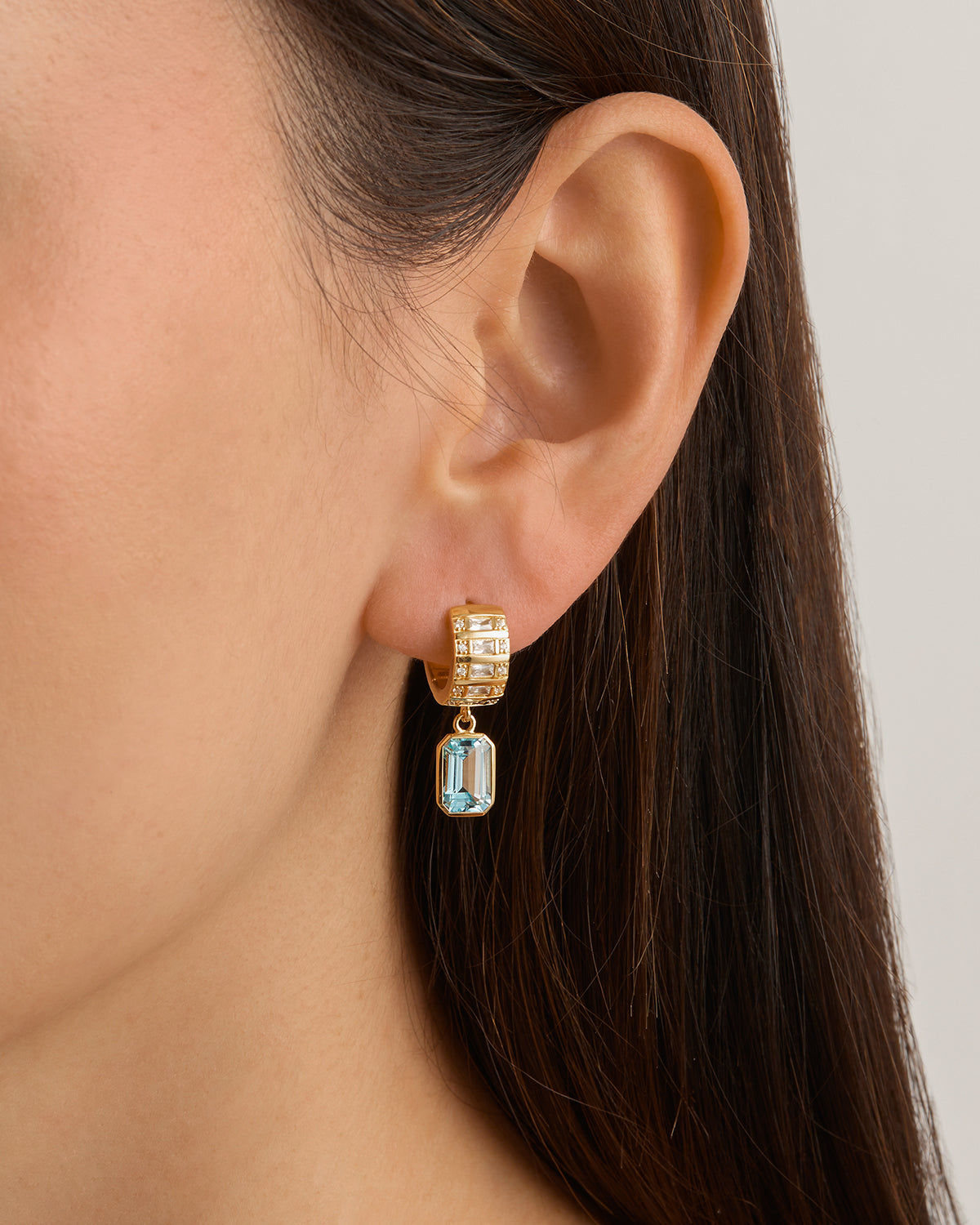 18K Gold Vermeil Calm Your Soul Topaz Earrings for Women - Dainty Blue Gemstone Jewelry Gift for Birthday, Anniversary & Special Occasions | Perfect for Everyday Wear, Date Nights & Formal Events