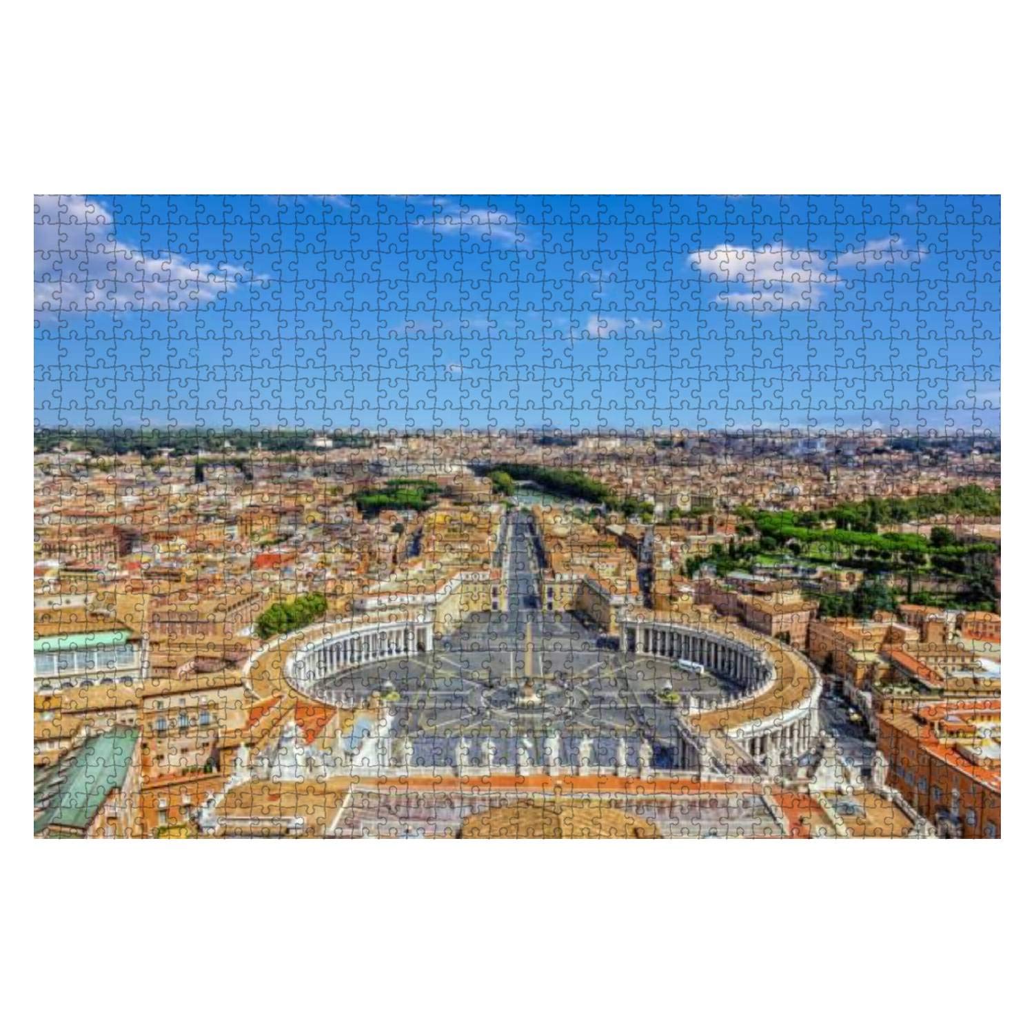 1000-Piece Wooden Jigsaw Puzzle - St. Peter's Square Vatican View from The Papal Basilica | Educational Puzzle for Adults & Kids | Stress Relief Toy | Perfect for Family Game Night & Classroom Activities